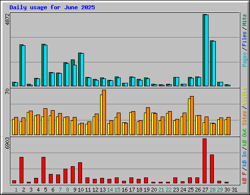 Daily usage for June 2025