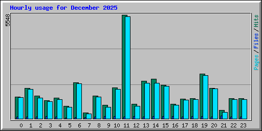 Hourly usage for December 2025